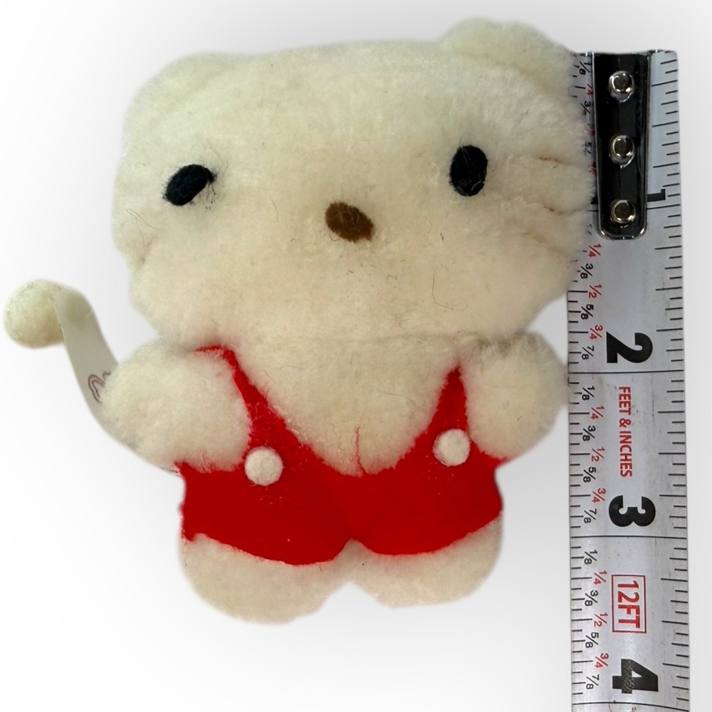 Vintage 1976 Sanrio Hello Kitty Plush 10" Red Overalls w/ Mini Kitty Backpack - Picture 11 of 16
